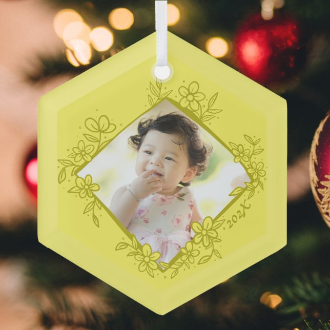 Erste Weihnachtsdekoration des Babys - Gelb Ornament Aus Glas (Von Creator hochgeladen)