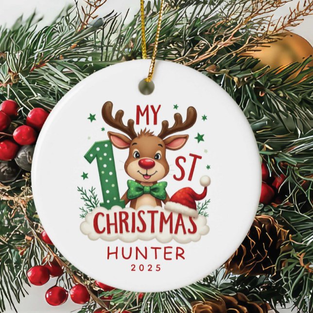 Erste Weihnachtsdekoration des Babys Personalisier Keramik Ornament (Von Creator hochgeladen)