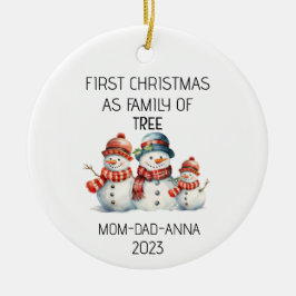 Erste Weihnachtsfamilie Tree Snowmans Keramik Ornament