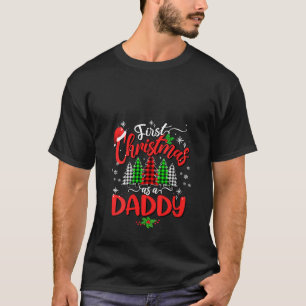 Erste Weihnachtsfeier als Daddy Family Kariert Paj T-Shirt