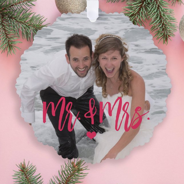 Erste Weihnachtsfeier als Foto von Mr & Mrs. Ornament Karte (Von Creator hochgeladen)