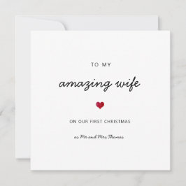 Erste Weihnachtsfeier Ehefrau Romantikherz Karte