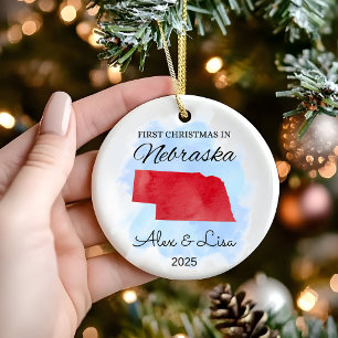 Erste Weihnachtsfeier in Nebraska Staat Ornament