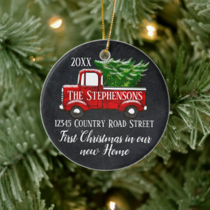 Erste Weihnachtsfeier in unserem neuen Zuhause Vin Keramik Ornament
