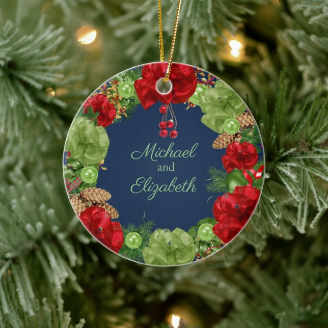 Erste Weihnachtsfeier mit dem Weihnachtsfest Keramik Ornament (Baum)