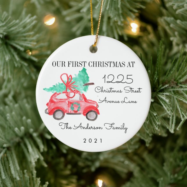 Erste Weihnachtsfeier neue Zuhause für den Holiday Keramik Ornament (Baum)
