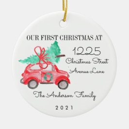 Erste Weihnachtsfeier neue Zuhause für den Holiday Keramik Ornament