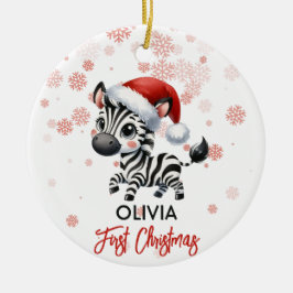 Erste Weihnachtsfeier niedlich Zebra Baby Ornament