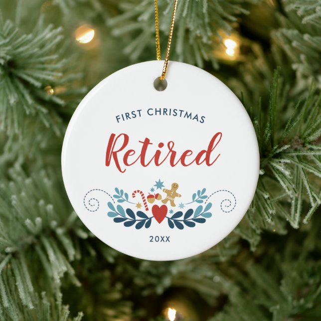 Erste Weihnachtsfeier Personalisierte Niedliche Fe Keramik Ornament (Baum)
