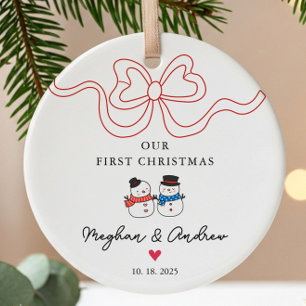 Erste Weihnachtsfeier Snowman Weihnachten Keramik Ornament