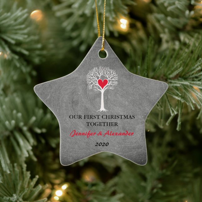 Erste Weihnachtsfeier zusammen mit Liebe Keramik Ornament (Baum)