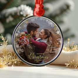 Erste Weihnachtsfeierliche Verlobte Wreath Gilded  Ornament Aus Metall
