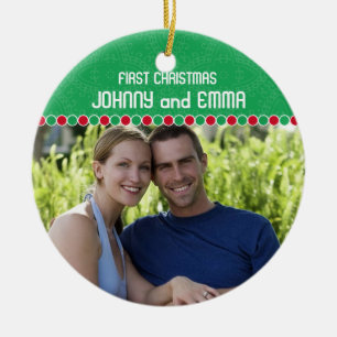 Erste WeihnachtsFoto-Verzierung Keramik Ornament
