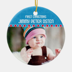 Erste WeihnachtsFoto-Verzierung Keramik Ornament
