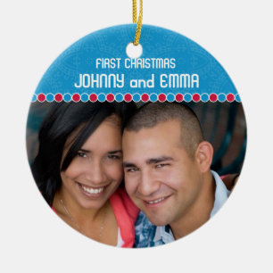 Erste WeihnachtsFoto-Verzierung Keramikornament