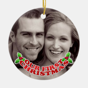 Erste WeihnachtsFoto-Verzierung Keramikornament
