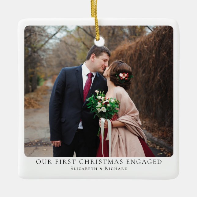 Erste Weihnachtsfotografie individuell einstellbar Keramikornament (Vorderseite)