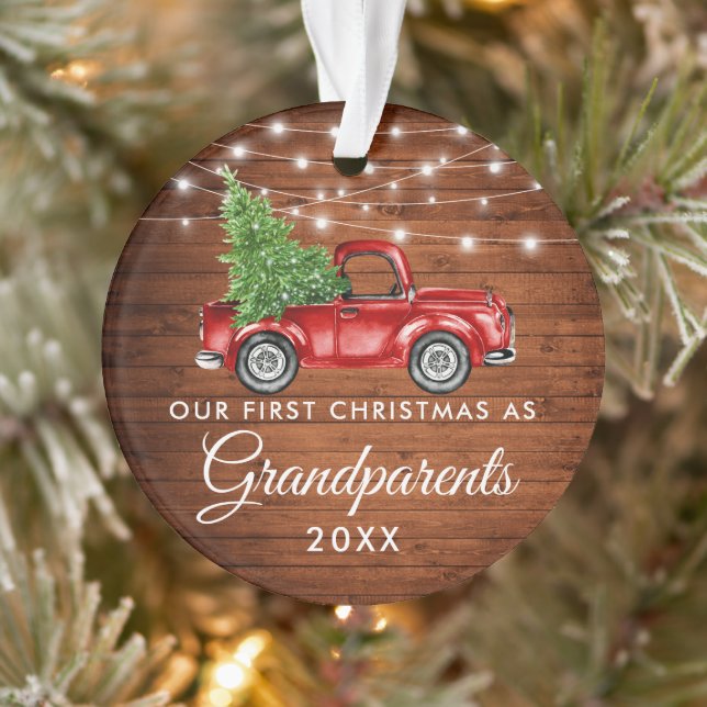 Erste Weihnachtsgroßeltern Woodruck Lights Ornament (Baum)