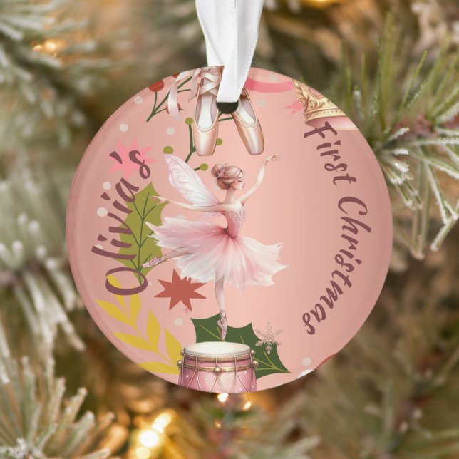 Erste Weihnachtsjunge Ballett-Rose Acryl Ornament (Baum)