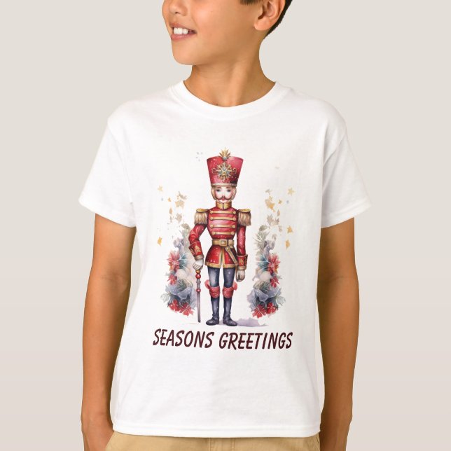 erste Weihnachtsjunge Nutcracker Wasserfarbe T-Shirt (Vorderseite)