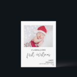 Erste Weihnachtskalligrafie Foto Postkarte<br><div class="desc">Erste Weihnachtskalligrafie Foto Postcard Modernes Single Foto auf der ersten Weihnachtspostkarte mit einem modernen monoline Kalligraphie Wort zuerst Weihnachten und kleine Weihnachtsbaum zeichnend. Dein Weihnachtsgrüßen erscheint auf der Rückseite. Diese moderne,  erste Weihnachtspostkarte ist ein guter Weg,  um Familie und Freunden einen Weihnachtsgruß mit dem Foto Ihres Fotos zu schicken.</div>