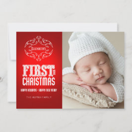 Erste Weihnachtskarte mit Personalisiertem Bild Feiertagskarte