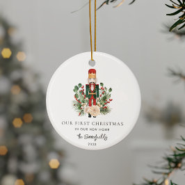 Erste Weihnachtskrippe für neue Zuhause Nutcracker Keramik Ornament