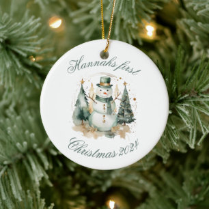 Erste Weihnachtsneuheit grün Santa Keramik Ornament