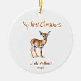 Erste Weihnachtsrentiere Foto Keramik Ornament