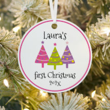 Erste Weihnachtsrosa Bäume Personalisiert