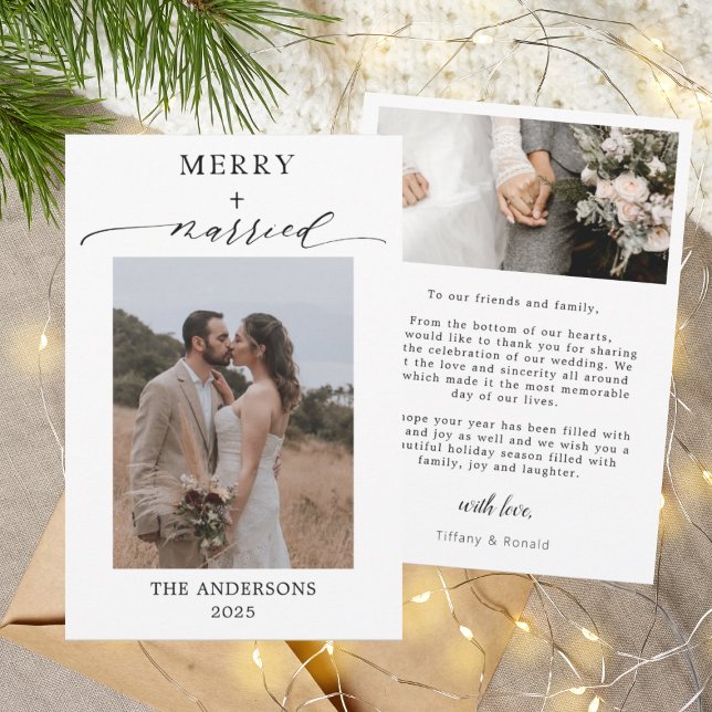 Erste Weihnachtsschrift 2 Fotos Hochzeit Weihnacht Dankeskarte (Von Creator hochgeladen)