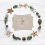 Erste Weihnachtsschwärme natürliche Rentiere delik Feiertagskarte<br><div class="desc">Erste Weihnachten natürlichen Rentier delikate rustikale elegante moderne Design. Teil einer atemberaubenden Sammlung.</div>