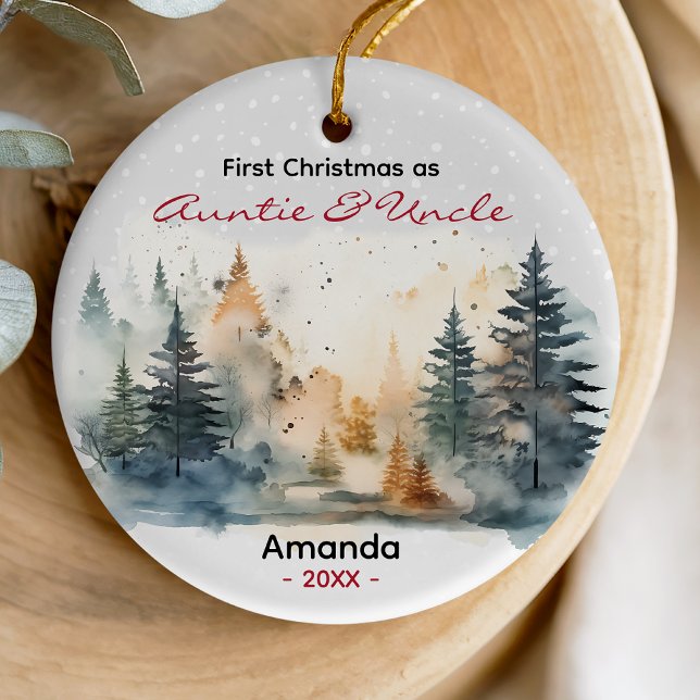 Erste Weihnachtstanten und Onkel niedlich Keramik Ornament (Von Creator hochgeladen)