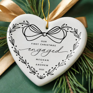 Erste WeihnachtsVerlobt Keramik Ornament