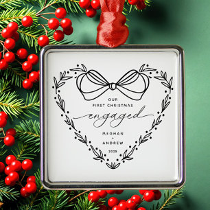 Erste WeihnachtsVerlobt Ornament Aus Metall