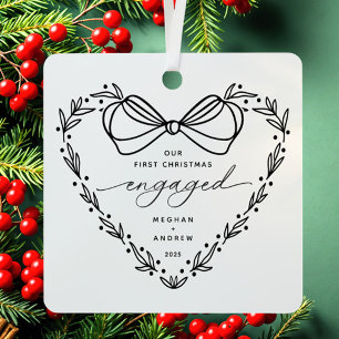 Erste WeihnachtsVerlobt Ornament Aus Metall