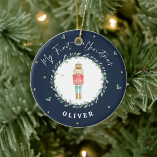 Erste Weihnachtswasserfarbe Nusscracker Marine bla Keramik Ornament