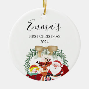Erste Weihnachtswoodland Keramik Ornament