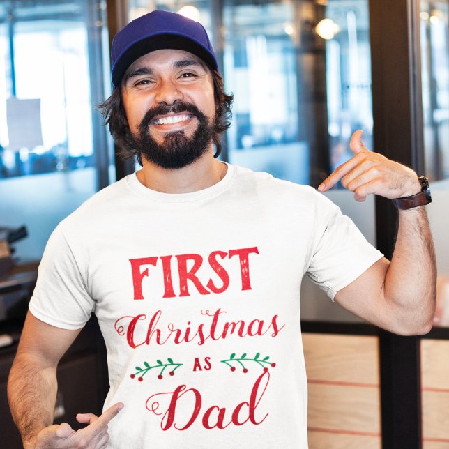 Erste Weihnachtszeit als Vater, die Roten Text ent T-Shirt (Von Creator hochgeladen)