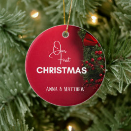 Erste Weihnachtszeit Heilige Berries Name Personal Keramik Ornament