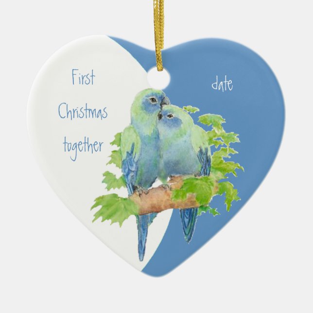 Erste Weihnachtszeit zusammen mit Dating Cuddling  Keramik Ornament (Vorne)
