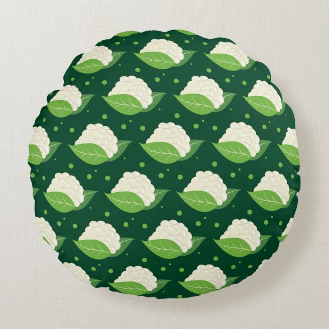 Erste Weiße Rundes Kissen (Vorderseite)