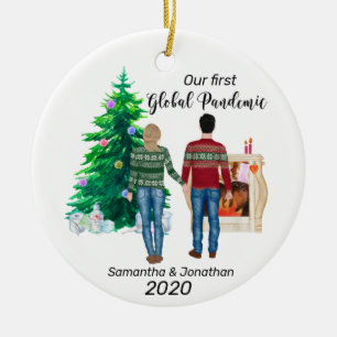 Erste weltweite Pandemie für Blonde Keramik Ornament