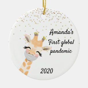 Erste weltweite Pandemie Giraffe 2020 Keramik Ornament