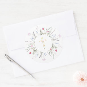 Erste Wildblumen der Heiligen Kommune Runder Aufkleber