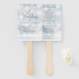 Erste Winter Snowflakes Hochzeitsprogramm Hand Fan Fächer