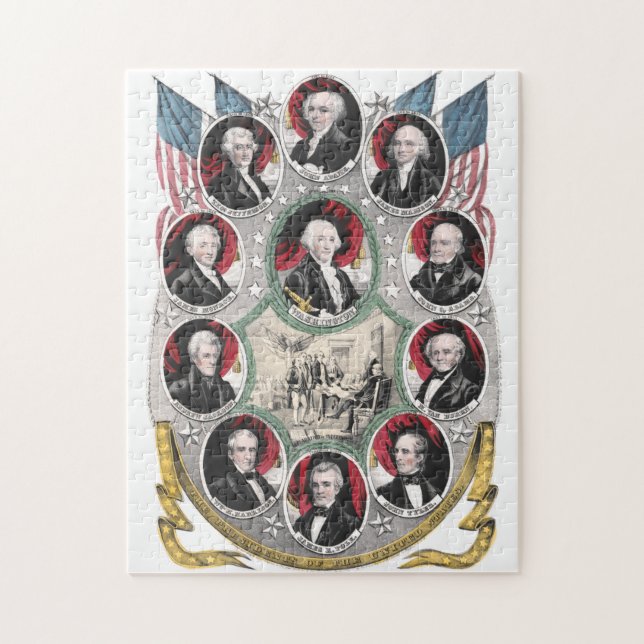 Erste zehn Präsidenten der USA pädagogisch (Vertikal)