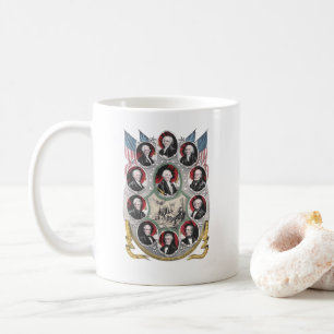 Erste zehn Präsidenten der Vereinigten Staaten Kaffeetasse
