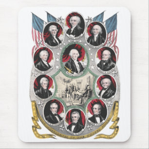 Erste zehn Präsidenten der Vereinigten Staaten Mousepad