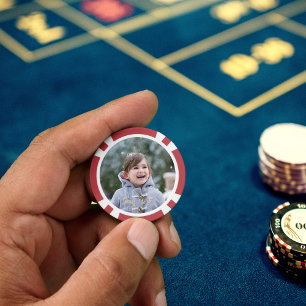 Erstelle Benutzerdefiniertes Foto Weihnachten Rot  Pokerchips